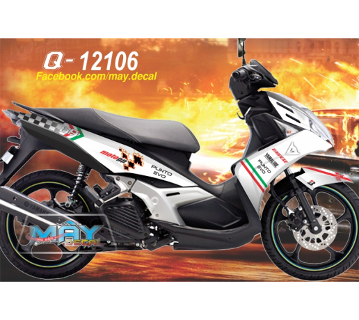 Q 12106 No5 co y moto gp trang white caro lua fire