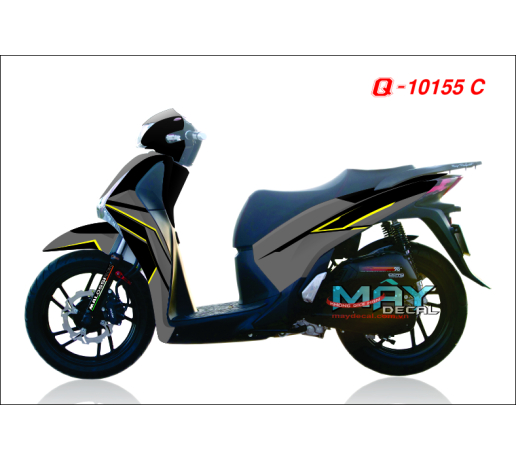 Q 10155 C SH 2012 abmc xam gray den black vang yellow duong net line